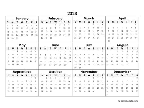 Free Printable Mini Calendar 2023